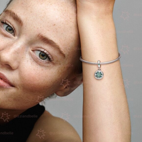 Pandora Lucky Four Leaf Clover Dangle Charm - Picture 4 of 4